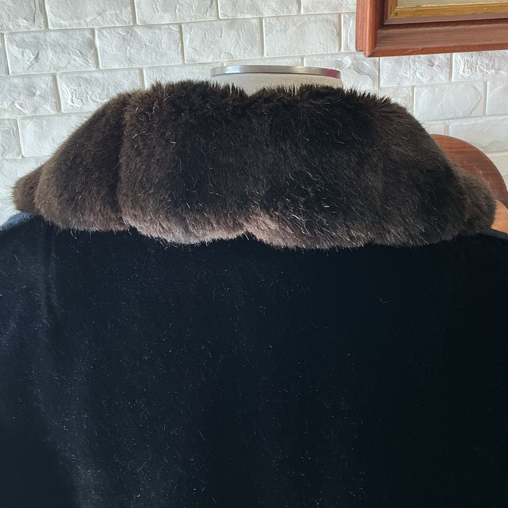 Vintage 1960s 1970s Borgazi Maximalist Faux Fur Coat with Collar + Cuff Detail - Picture 10 of 15